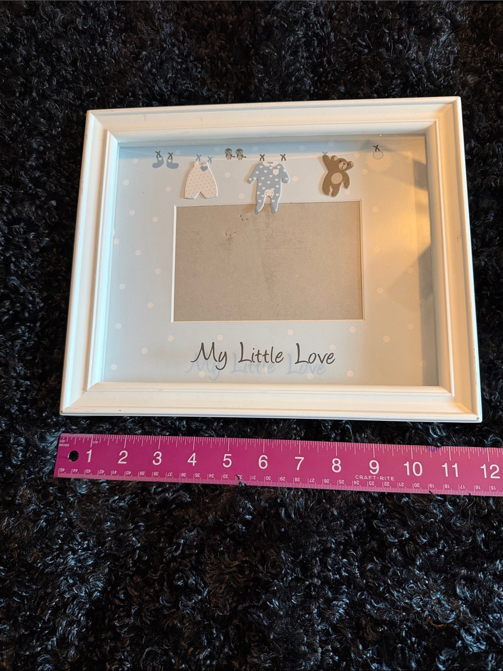 My Little Love White Baby Photo Frame / holds 4x6 photo